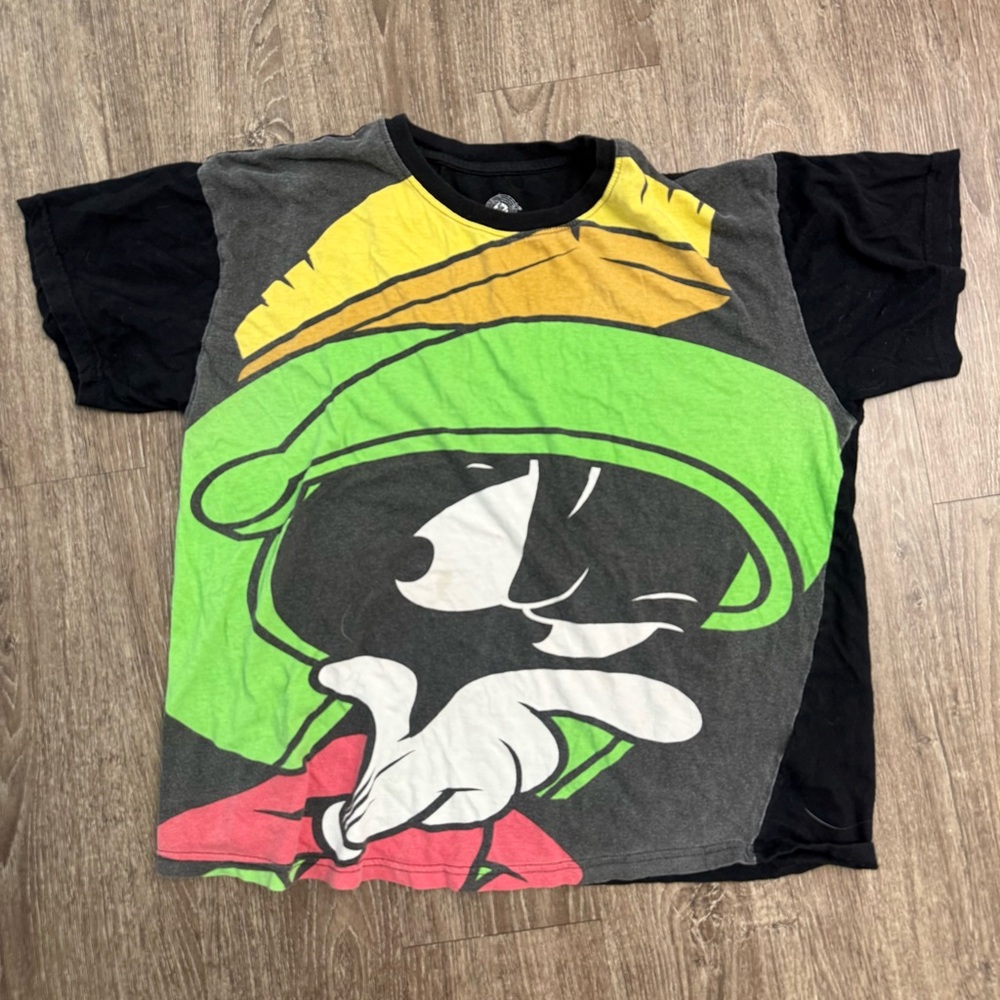 Looney Tunes Marvin the Martian Graphic Tee Shirt Size L Y2K Warner Bros